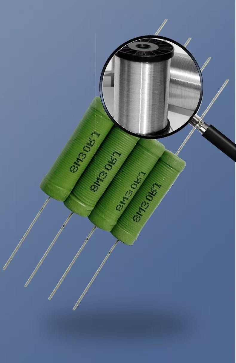 Non-inductive wirewound snubber resistors for IGBT switching circuits